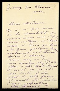 クロードモネからベルトモリゾへの手紙、1888年 作： Claude Monet
